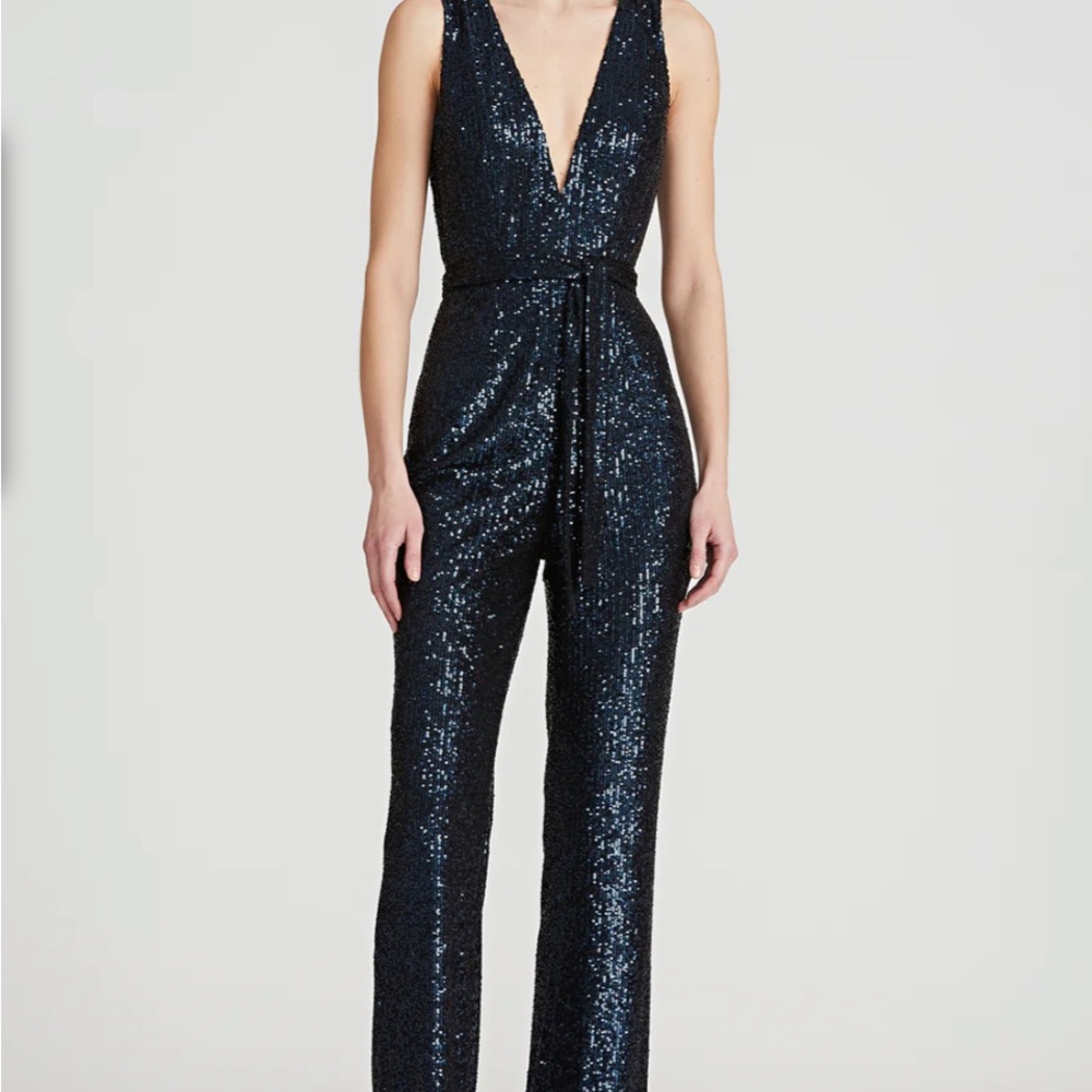 Elegant Black Sequin Jumpsuit